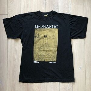 Leonardo da Vinci Black Graphic T-Shirt in Black Size XL